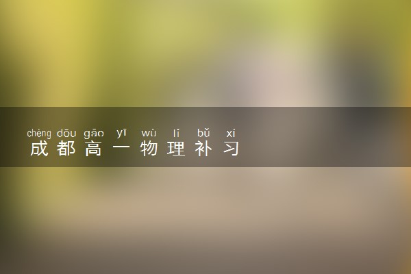 成都高一物理补习