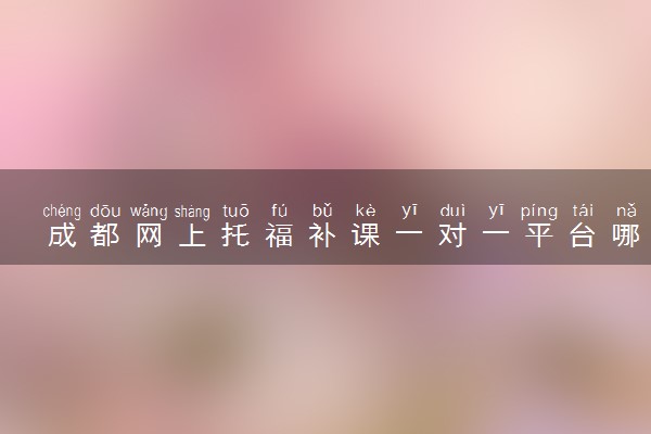 成都网上托福补课一对一平台哪个好