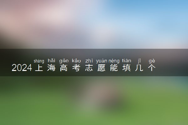 2024上海高考志愿能填几个 最多能报多少个学校