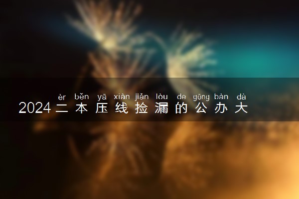 2024二本压线捡漏的公办大学 什么大学收分低