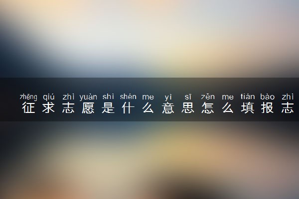 征求志愿是什么意思怎么填报志愿 有什么技巧