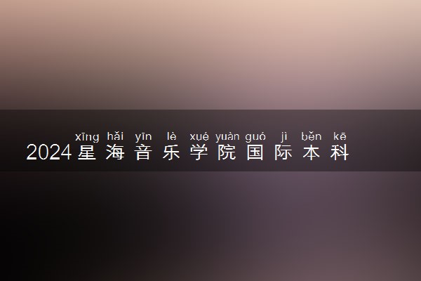 2024星海音乐学院国际本科2+2项目优势是什么