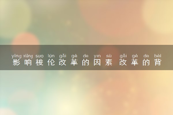 影响梭伦改革的因素 改革的背景是什么