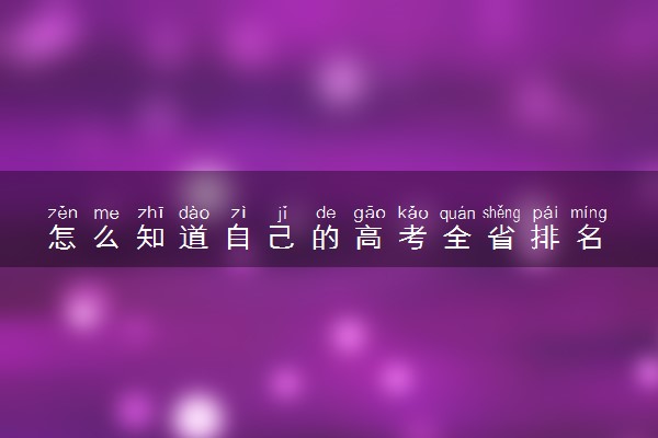 怎么知道自己的高考全省排名 有哪些途径