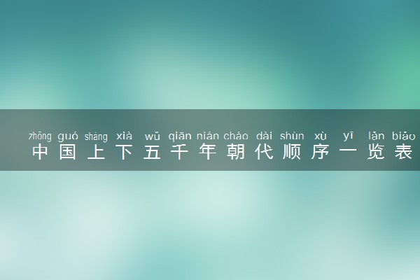 中国上下五千年朝代顺序一览表 有哪些朝代