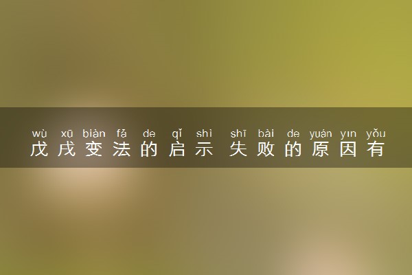 戊戌变法的启示 失败的原因有哪些