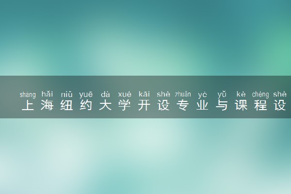 上海纽约大学开设专业与课程设置