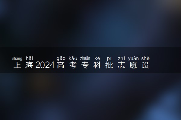 上海2024高考专科批志愿设置 可以报几所大学