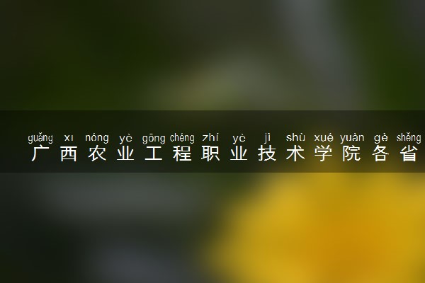 广西农业工程职业技术学院各省录取分数线及位次 投档最低分是多少(2024年高考参考)