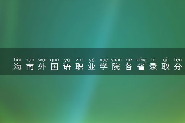 海南外国语职业学院各省录取分数线及位次 投档最低分是多少(2024年高考参考)