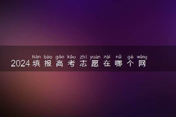 2024填报高考志愿在哪个网站 最全志愿填报流程