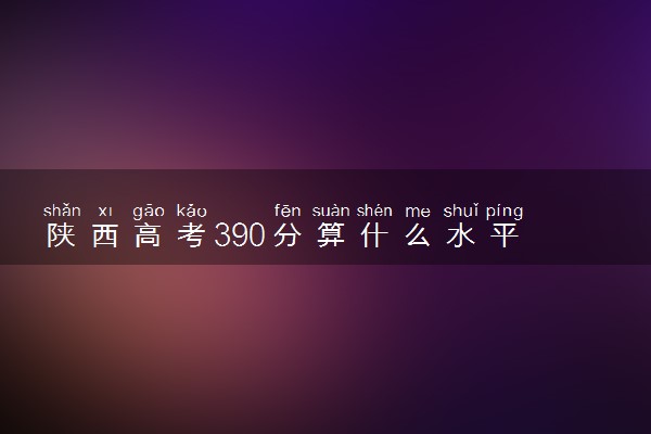 陕西高考390分算什么水平 2024能上哪些大学