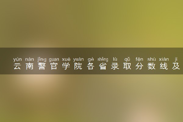 云南警官学院各省录取分数线及位次 投档最低分是多少(2024年高考参考)