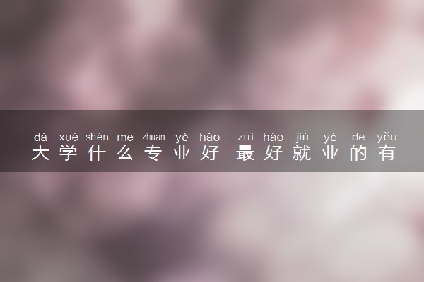 大学什么专业好 最好就业的有哪些