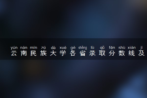 云南民族大学各省录取分数线及位次 投档最低分是多少(2024年高考参考)