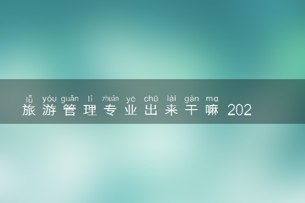 旅游管理专业出来干嘛 2024就业前景怎么样