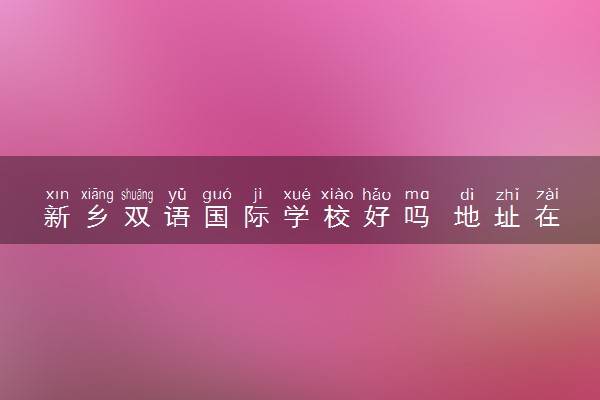 新乡双语国际学校好吗 地址在哪