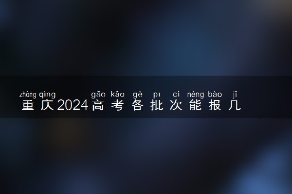 重庆2024高考各批次能报几个志愿 可以报几个大学和专业