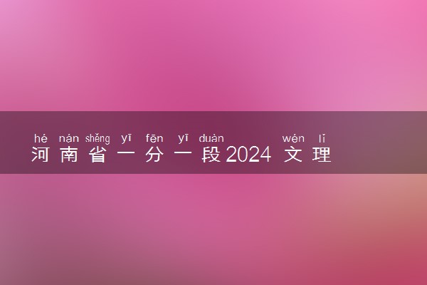 河南省一分一段2024 文理科位次排名