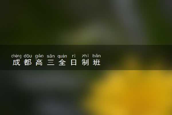 成都高三全日制班