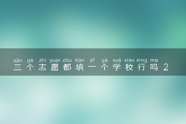 三个志愿都填一个学校行吗 2024该怎么填报