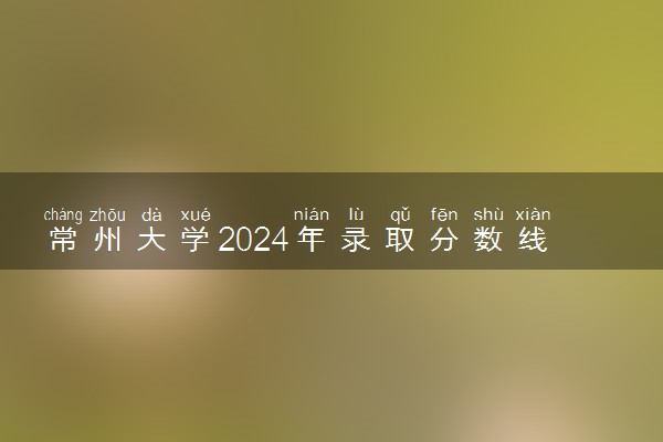 常州大学2024年录取分数线 各专业录取最低分及位次