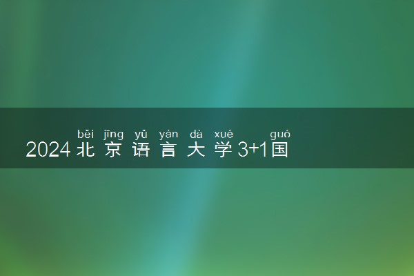 2024北京语言大学3+1国际本科是全日制吗 招生人数是多少