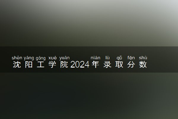 沈阳工学院2024年录取分数线 各专业录取最低分及位次