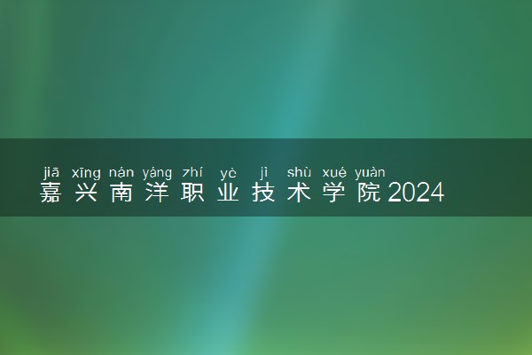 嘉兴南洋职业技术学院2024年录取分数线 各专业录取最低分及位次