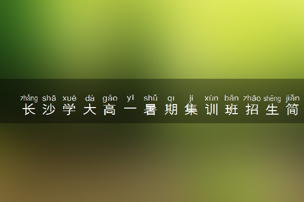 长沙学大高一暑期集训班招生简章