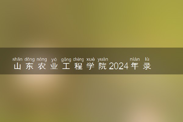山东农业工程学院2024年录取分数线 各专业录取最低分及位次