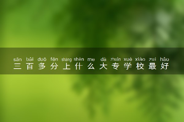 三百多分上什么大专学校最好 哪些值得推荐