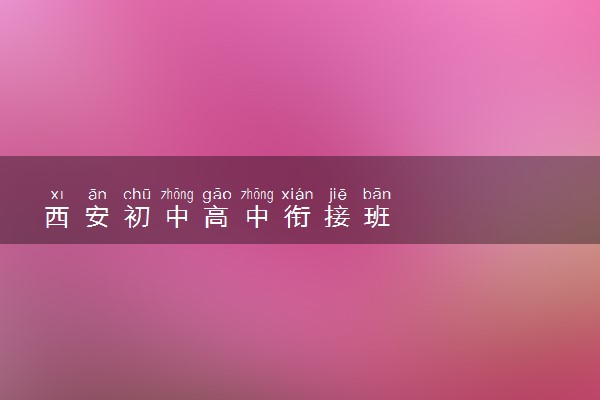 西安初中高中衔接班