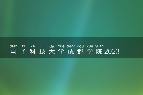 电子科技大学成都学院2023全国各省录取分数线及最低位次 高考多少分能上