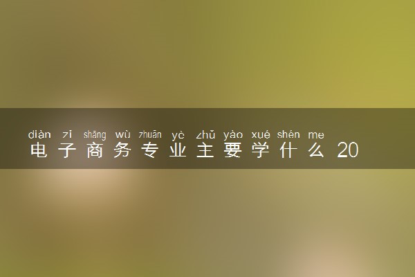 电子商务专业主要学什么 2024就业前景怎么样