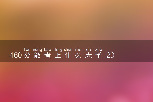 460分能考上什么大学 2024有什么推荐