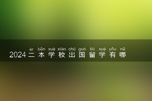2024二本学校出国留学有哪些途径呢 留学条件有什么