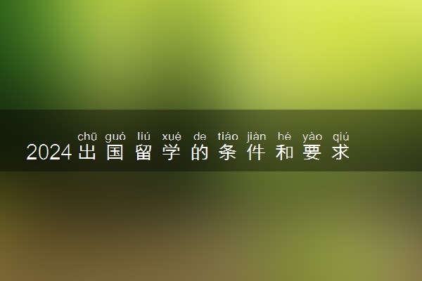 2024出国留学的条件和要求 读国外大学需要什么条件