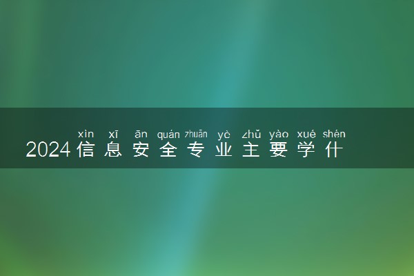 2024信息安全专业主要学什么课程 就业前景及方向有哪些