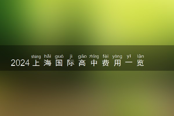 2024上海国际高中费用一览表最新