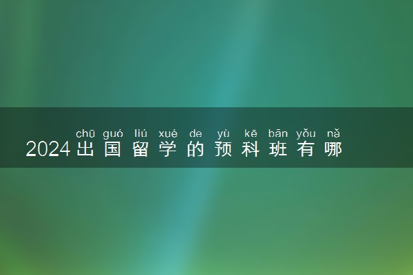 2024出国留学的预科班有哪些 是什么意思