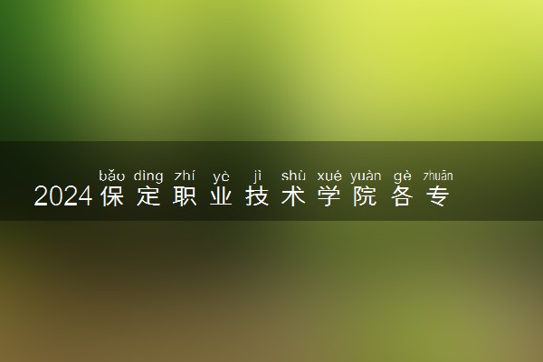 2024保定职业技术学院各专业录取分数线及位次 各省录取最低分是多少