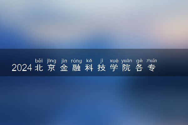 2024北京金融科技学院各专业录取分数线及位次 各省录取最低分是多少
