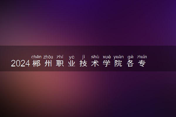 2024郴州职业技术学院各专业录取分数线及位次 各省录取最低分是多少