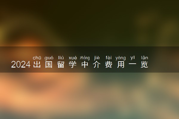 2024出国留学中介费用一览表 要多少钱