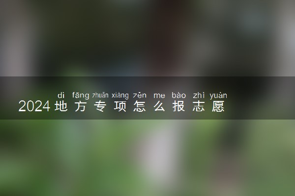 2024地方专项怎么报志愿 注意事项有哪些