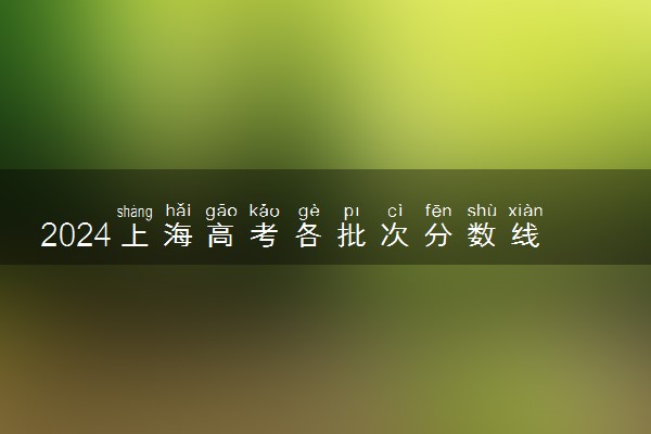 2024上海高考各批次分数线预测 本专科分数线预计多少分