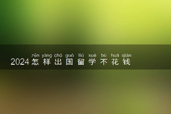 2024怎样出国留学不花钱 有什么方法