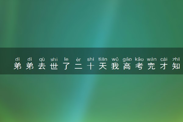 弟弟去世了二十天我高考完才知道 具体情况