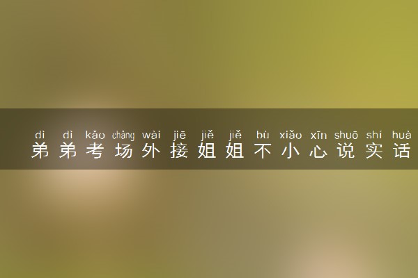 弟弟考场外接姐姐不小心说实话了 具体什么情况